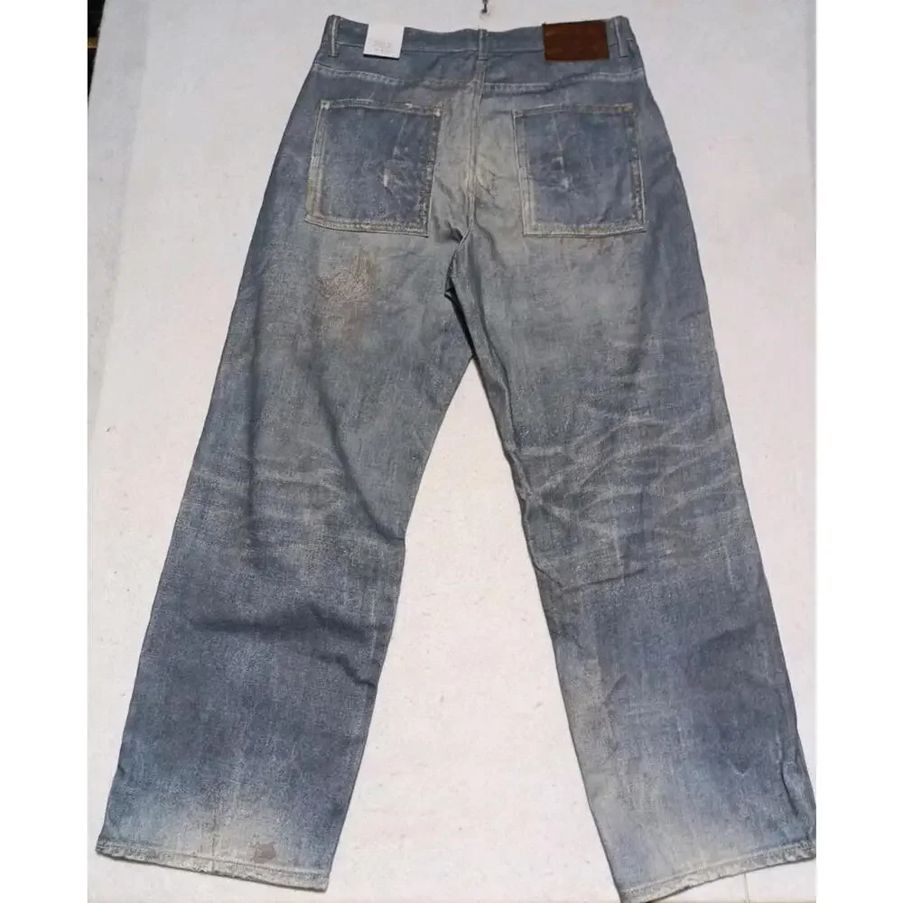 ZARA Baggy Fit Straight Leg Size 34 Distressed Jeans NWT - Picture 2 of 8